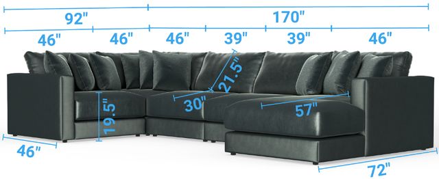Jackson Furniture Remington 5-Piece Pine U-Shape Sectional-2