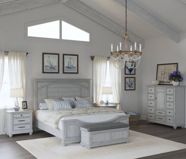 Emerald Home New Haven Oyster Shell King Panel Bed-1