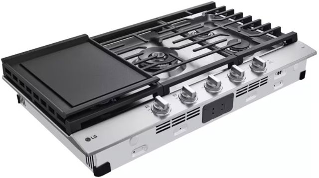 LG 36" Stainless Steel Gas Cooktop with UltraHeat™ Dual Burner and LED Knobs-4