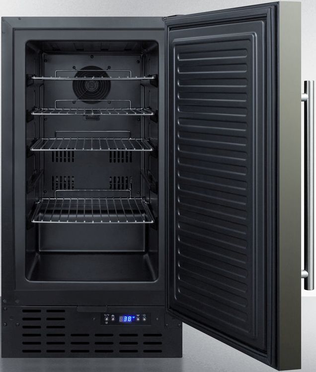 Summit® 2.7 Cu. Ft Black Stainless Steel Under the Counter Refrigerator-2