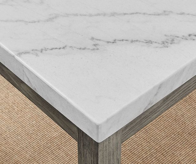 Steve Silver Co. Emily White Dining Table with Mossy Gray Base-2