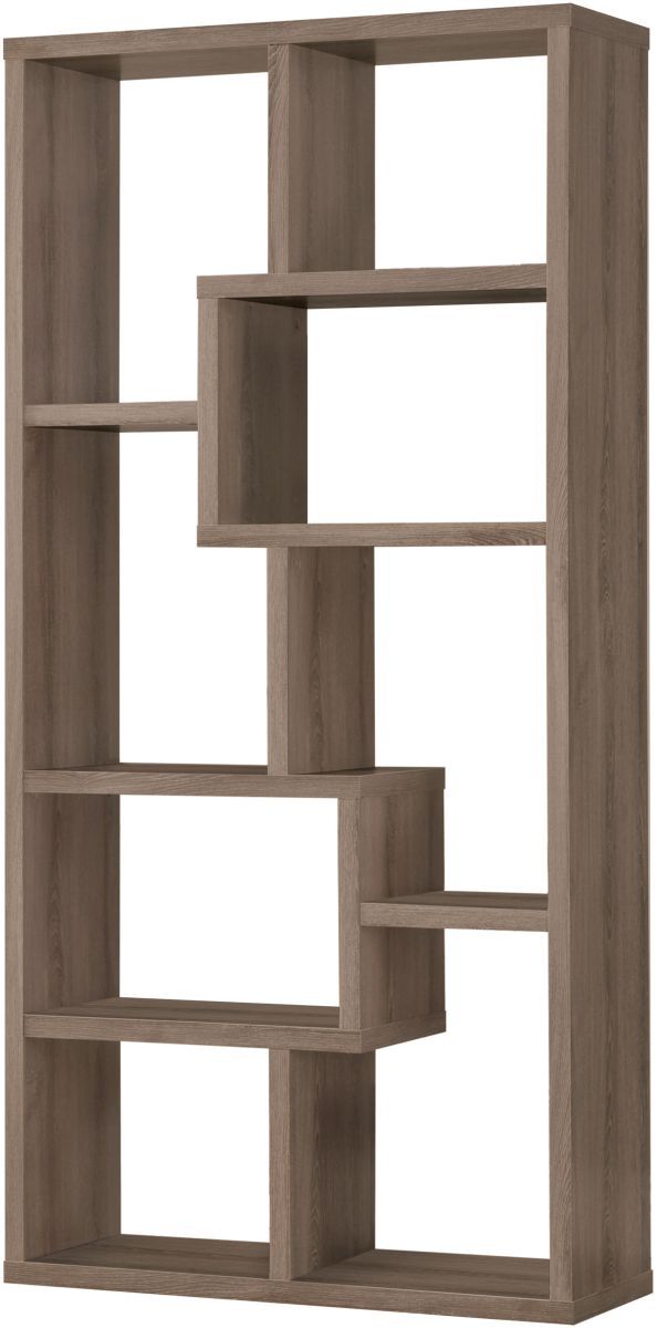 Coaster® Theo Weathered Grey 10-Shelf Bookcase-0