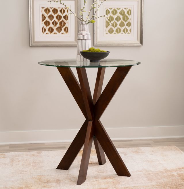 Powell® Trimble Auden Glass Top Pub Table with Espresso Base-1