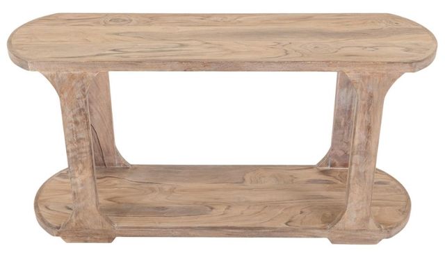 International Furniture Direct Balam Stained White Sofa Table-4