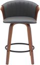 Armen Living Diana Gray/Walnut Swivel Counter Stool-3