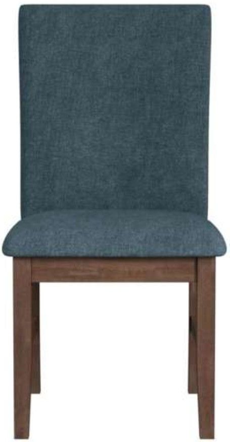 Elements International Santa Barbara Denim Blue/Walnut Dining Chair-3