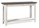 aspenhome® Eastport Drifted White Sofa Table with Brown Top -0