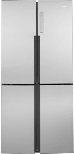 Haier 33 in. 16.4 Cu. Ft. Fingerprint Resistant Stainless Steel Counter Depth Bottom Freezer Refrigerator