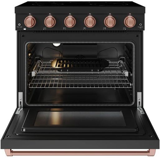 Thor Kitchen® Gordon Ramsay 36" Black/Rose Gold Freestanding Pro Style Electric Range-1