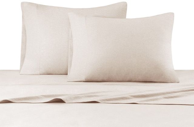 Olliix by INK+IVY Natural Full Cotton Jersey Knit All Season Heathered Sheet Set-0