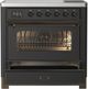 Ilve® Majestic III 36" Graphite Matte Pro Style Induction Range with Triple Glass Door and Burnished Trim-2