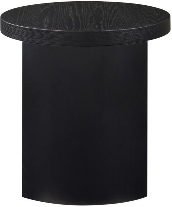 Coaster® Sweeney Chenille Black Round Wood Occasional Side End Table-4