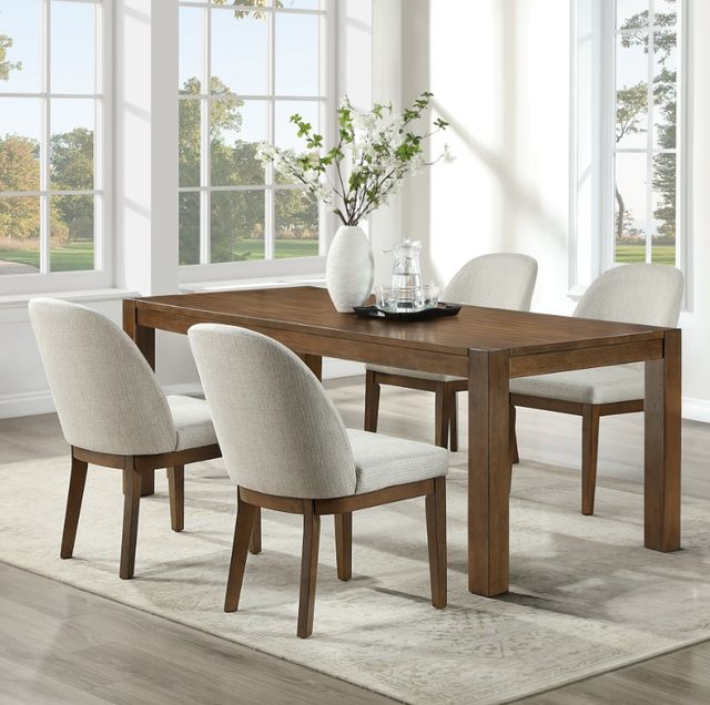 New Classic® Home Furnishings Phoenix 5-Piece Chestnut Brown/Light Gray Dining Set-1