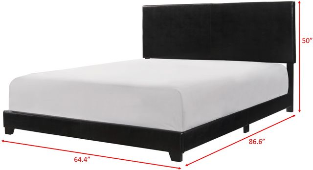 Crown Mark Erin Black Queen Upholstered Panel Bed-8