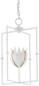 Currey & Company Tulipano Gesso White/Contemporary Gold Leaf Lantern Chandelier-1