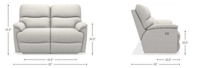 La-Z-Boy® Trouper Gray Leather Power Reclining Loveseat with Headrest-2