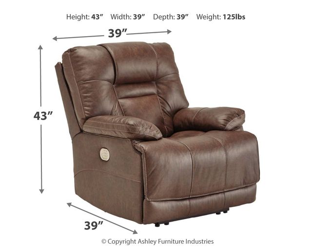 Signature Design by Ashley® Wurstrow Umber Power Recliner with Adjustable Headrest-3