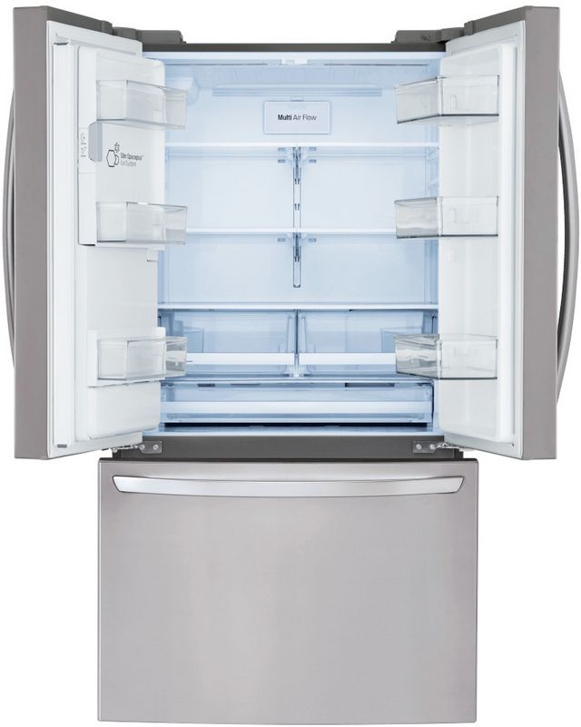 LG 36" 27.7 Cu. Ft. PrintProof™ Stainless Steel Freestanding French Door Refrigerator-3