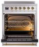 Ilve® Nostalgie II Noblesse 30'' Stainless Steel Pro Style Induction Range with Brass Trim-2
