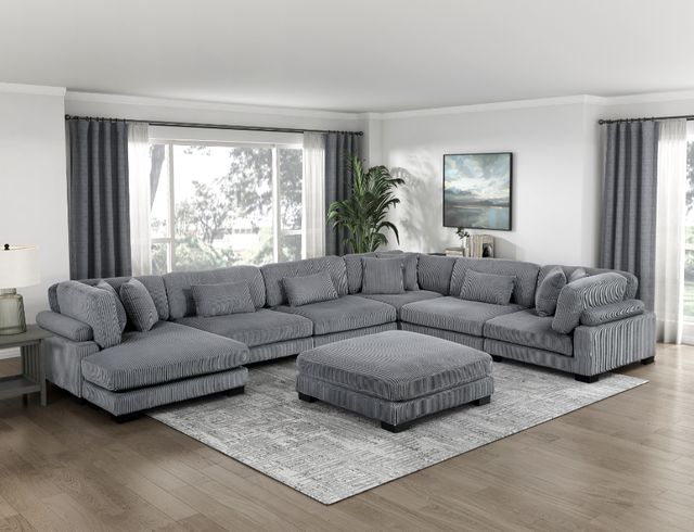 Homelegance® Traverse Gray Ottoman-1