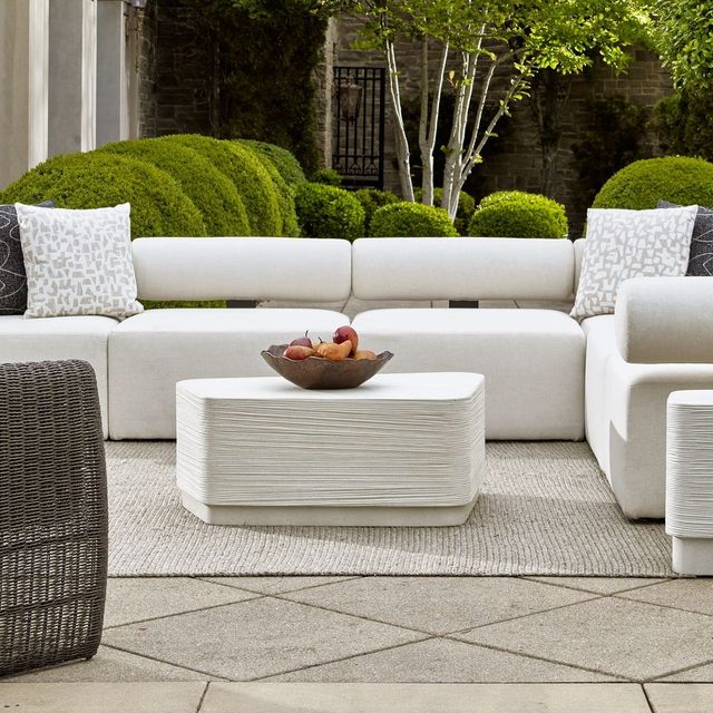 Uttermost® Saltwater White Concrete Indoor-Outdoor Coffee Table-2