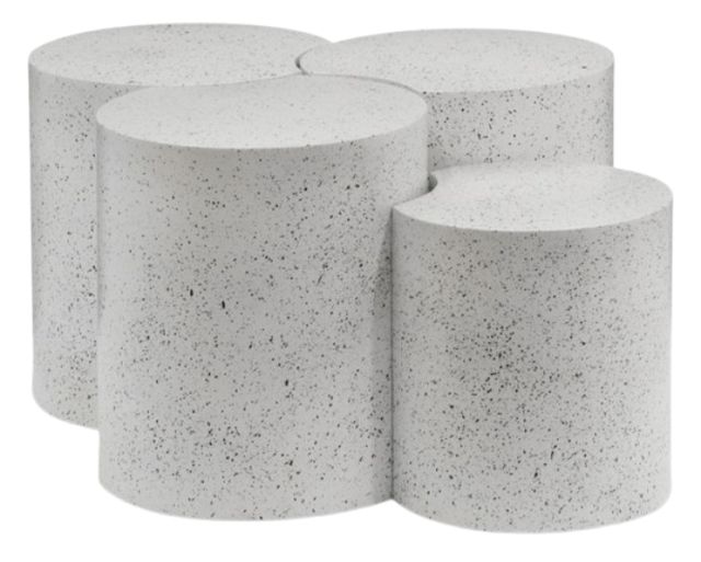Meridian Furniture Dimple 4-Piece White Modular Nesting Coffee Table Set-0