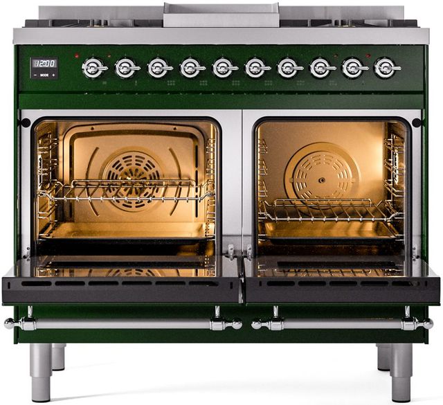 Ilve® Nostalgie II Series 40" Emerald Green Pro Style Dual Fuel Range-1