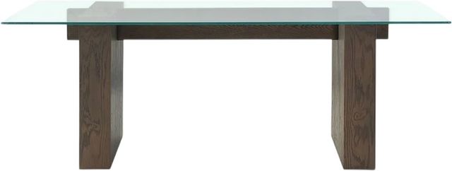 Modus Furniture Oakland Glass Top Dining Table with Brunette Base -2