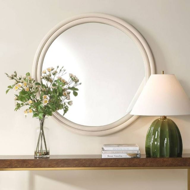 Uttermost® Florian White Round Mirror-1
