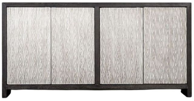Furniture of America® Forger Silver/Weathered Black 4-Door Cabinet-0
