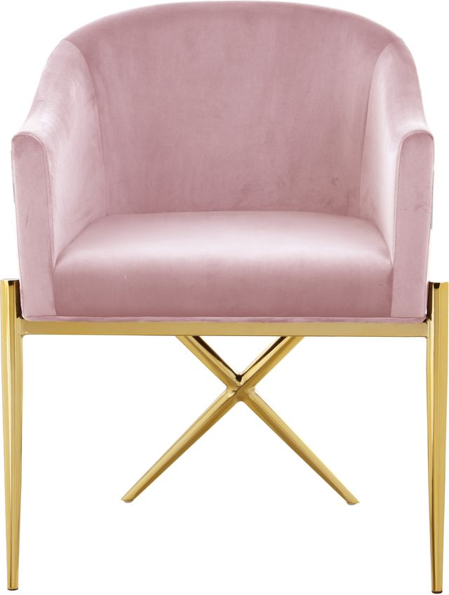 Meridian Furniture Xavier Pink/Gold Velvet Dining Chair-1