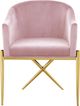 Meridian Furniture Xavier Pink/Gold Velvet Dining Chair-1
