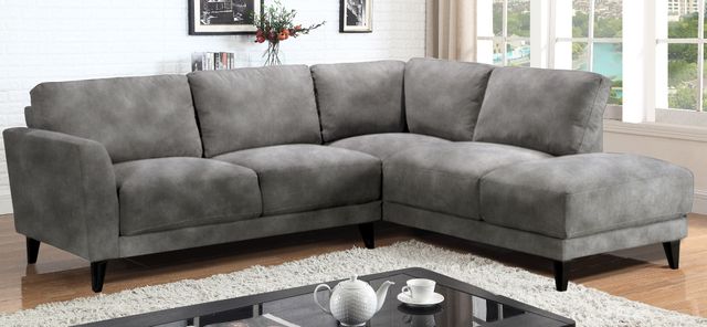 Mazin Furniture Dorian 2-Piece Grey Right-Arm Facing Loveseat Sectional and Chaise-1