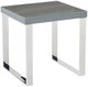 Mazin Furniture Silas Matte Gray End Table with Chrome Base -0