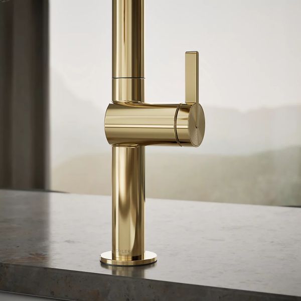 KOHLER® Components® Vibrant French Gold Semi-Professional Kitchen Sink Faucet with 2-Function Sprayhead-4