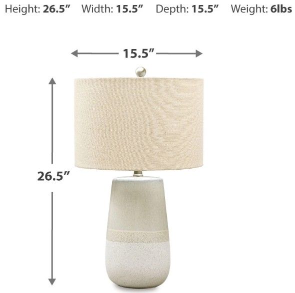 Signature Design by Ashley® Shavon Beige/White Table Lamp-1