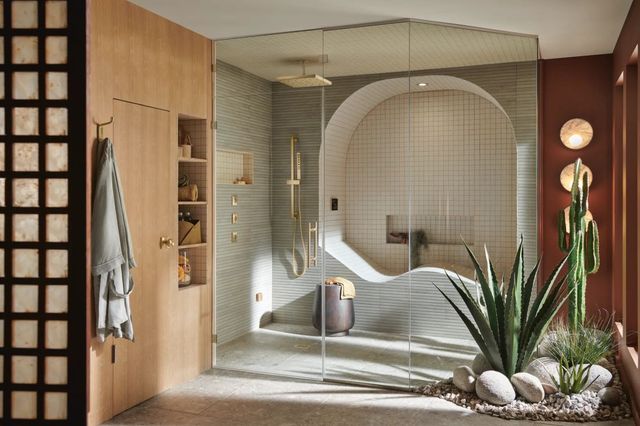 Brizo Essential™ Brilliance® Luxe Gold® 6" Ceiling Mount Shower Arm and Square Flange-2