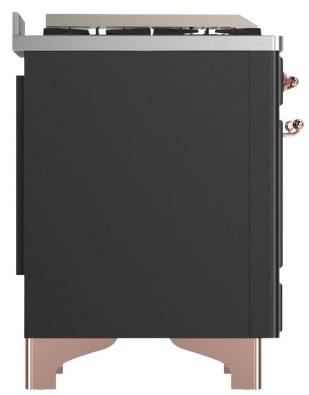 Ilve® Majestic III 60" Graphite Matte Pro Style Dual Fuel Natural Gas Range with Solid Door and Copper Trim-3