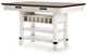 Signature Design by Ashley® Valebeck Brown Counter Height Dining Table with White Pedestal -2