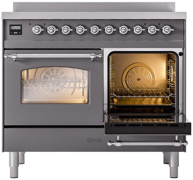 Ilve® Nostalgie II Series 40" Matte Graphite Pro Style Induction Range-3