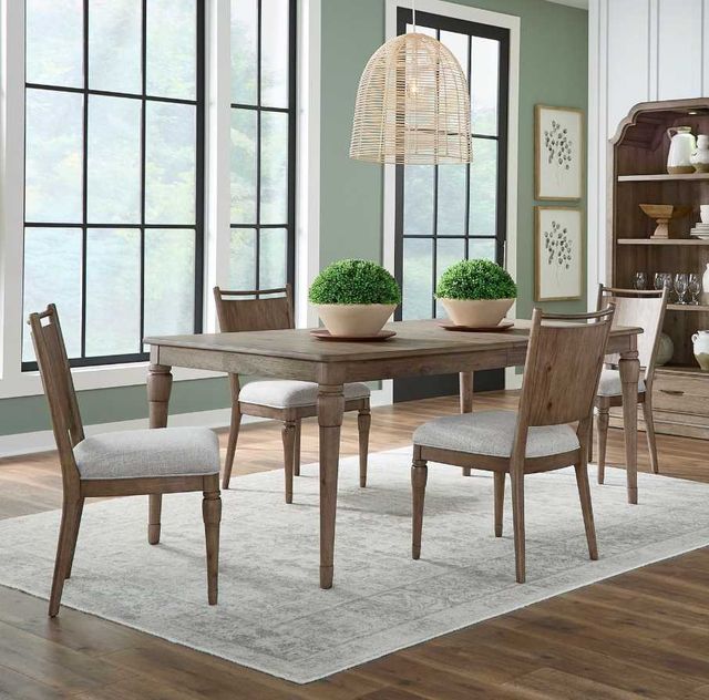 Liberty Furniture Hickory Grove 5-Piece Elliston Oatmeal/Heirloom Brown Rectangular Dining Table Set-1