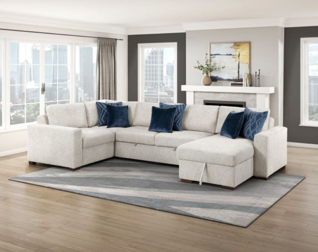 Homelegance® Isla 4-Piece Beige Sectional with Reversible Chaise-1