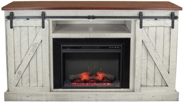 American Heartland Manufacturing Rustic Two Tone 68" Tall Provincial Fireplace Console-2