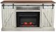 American Heartland Manufacturing Rustic Two Tone 68" Tall Provincial Fireplace Console-2