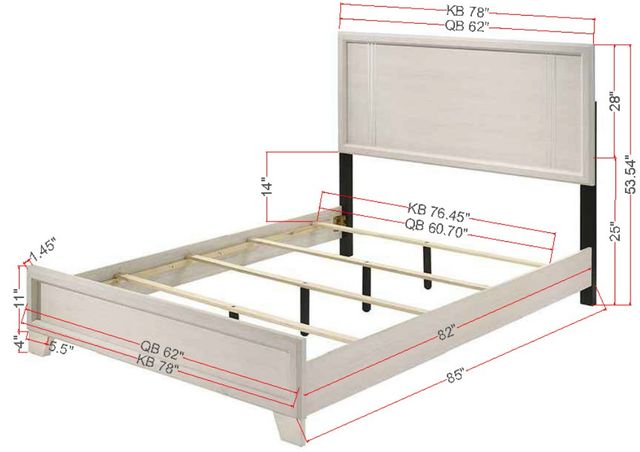Crown Mark Charlie White Queen Panel Bed-2
