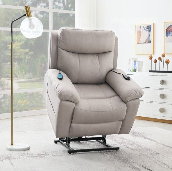 ACME Furniture Chriki Light Gray Power Lift Recliner with Heat and Massage-3