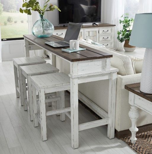 Liberty Furniture River Place Riverstone White Console Stool-2