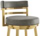 Armen Living Madrid Gold/Vintage Gray Swivel Bar Stool-1