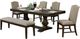 Furniture of America® Faulk 6-Piece Espresso Dining Table Set with Warm Gray Side Chair-0
