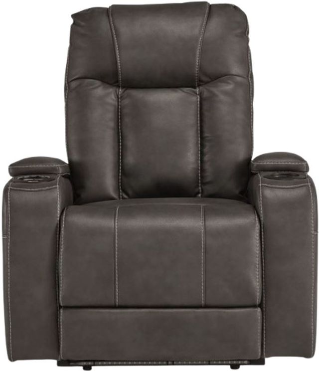 Signature Design by Ashley® Feazada Shadow Power Recliner with Adjustable Headrest-1